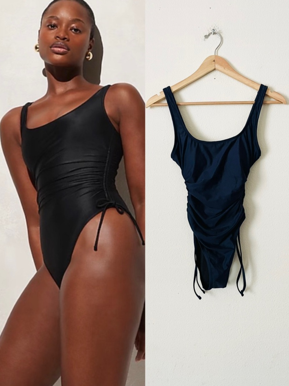 NWT Jcrew SIZE 2 ruched side tie one piece swimsuit in dark navy blue